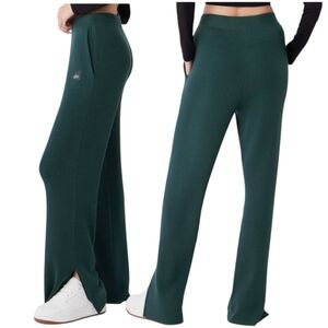 ALO Yoga Wide Leg Knit Pants in Deep Green